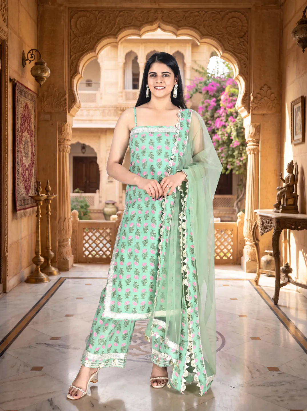 Mehfil E Padma Hand Block Print Suit Set
