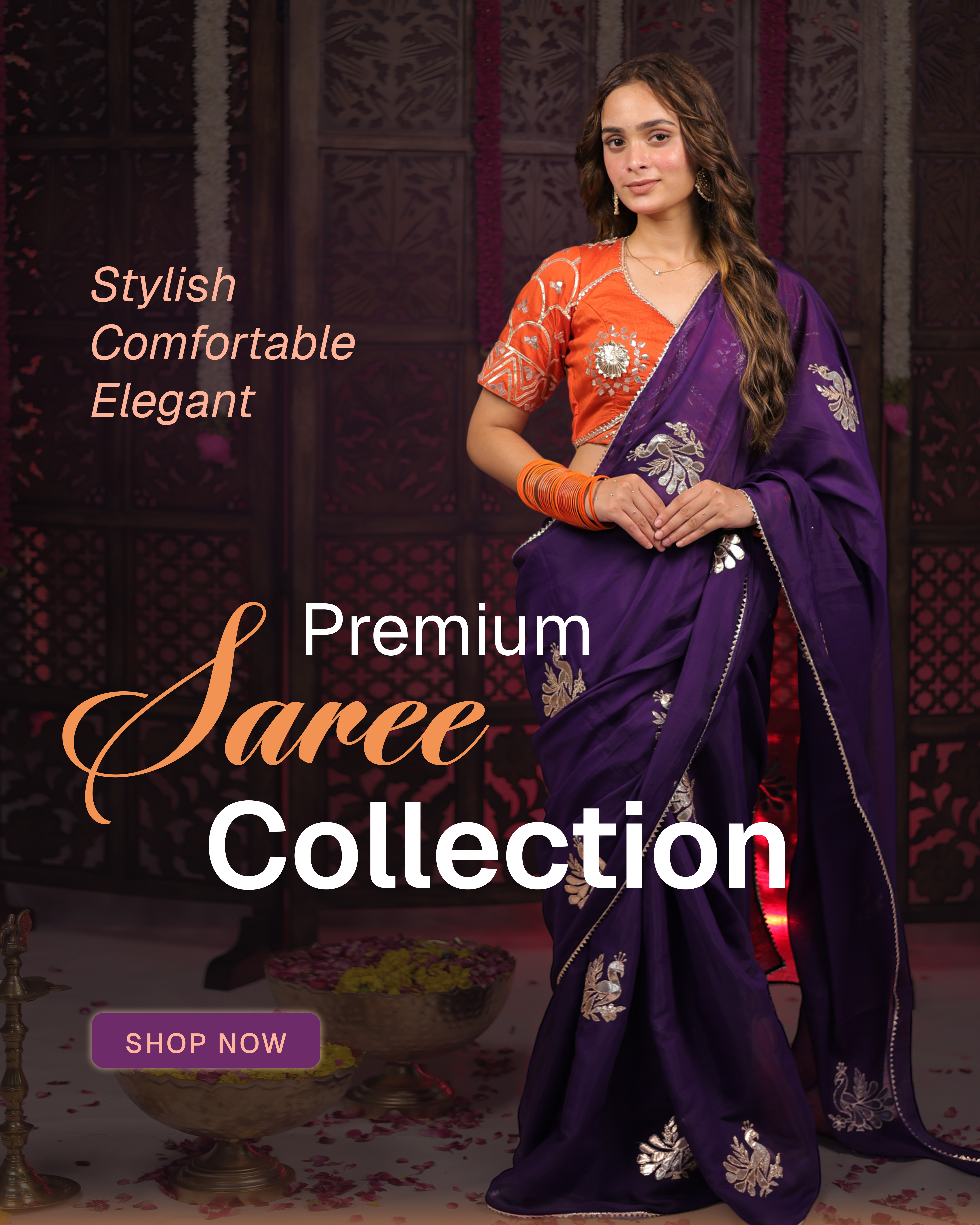 Violet Saree lookbook Heritage By Aemli ethnic wear