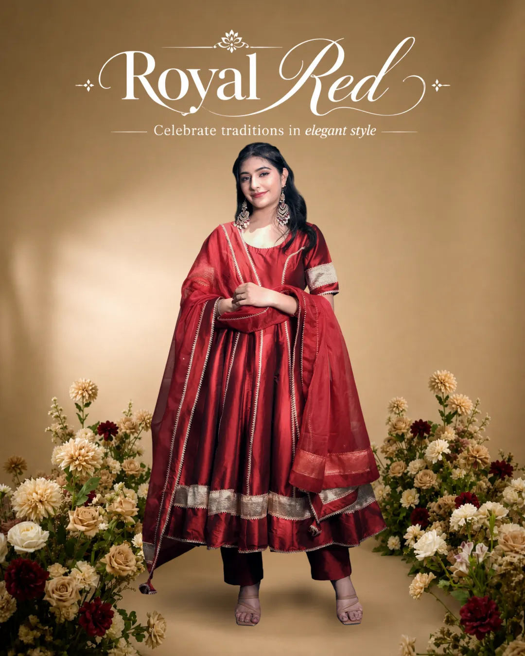 Reshami Adaa Tafetta Silk Anarkali lookbook Heritage By Aemli ethnic wear