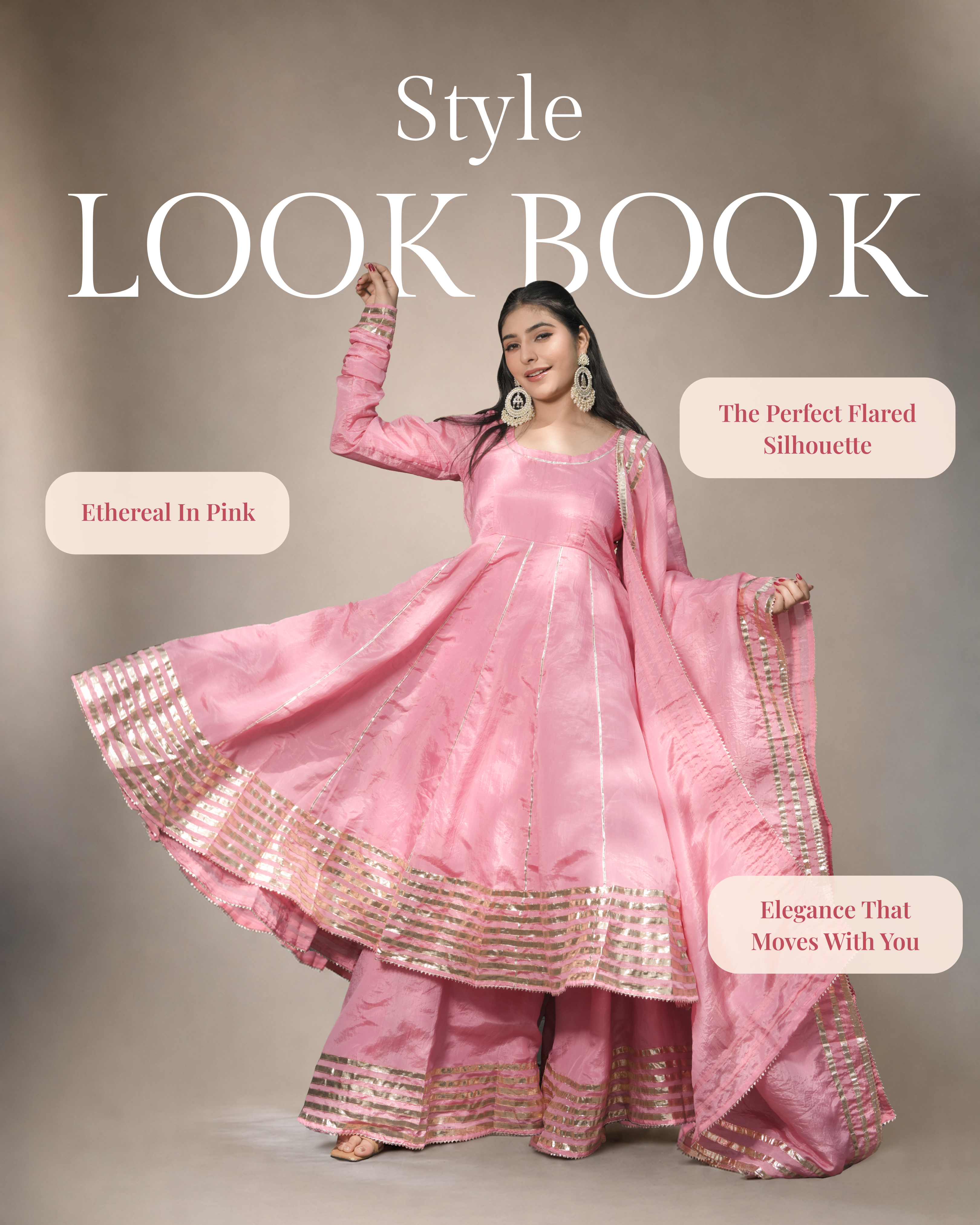 Silk Tissue Anarkali Set lookbook Heritage By Aemli ethnic wear